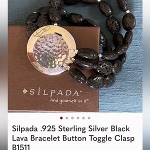 Silpada Sterling Silver Black Lava Bracelet EUC🤍🖤